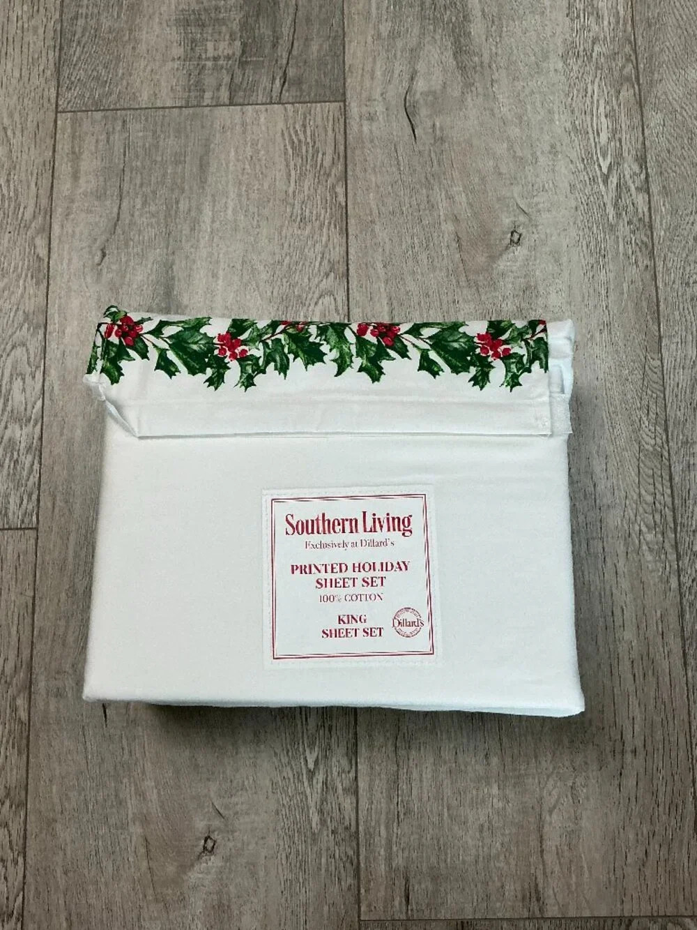 Southern Living Christmas King Sheet Set - Holiday Set, 400 Thread Count Cotton